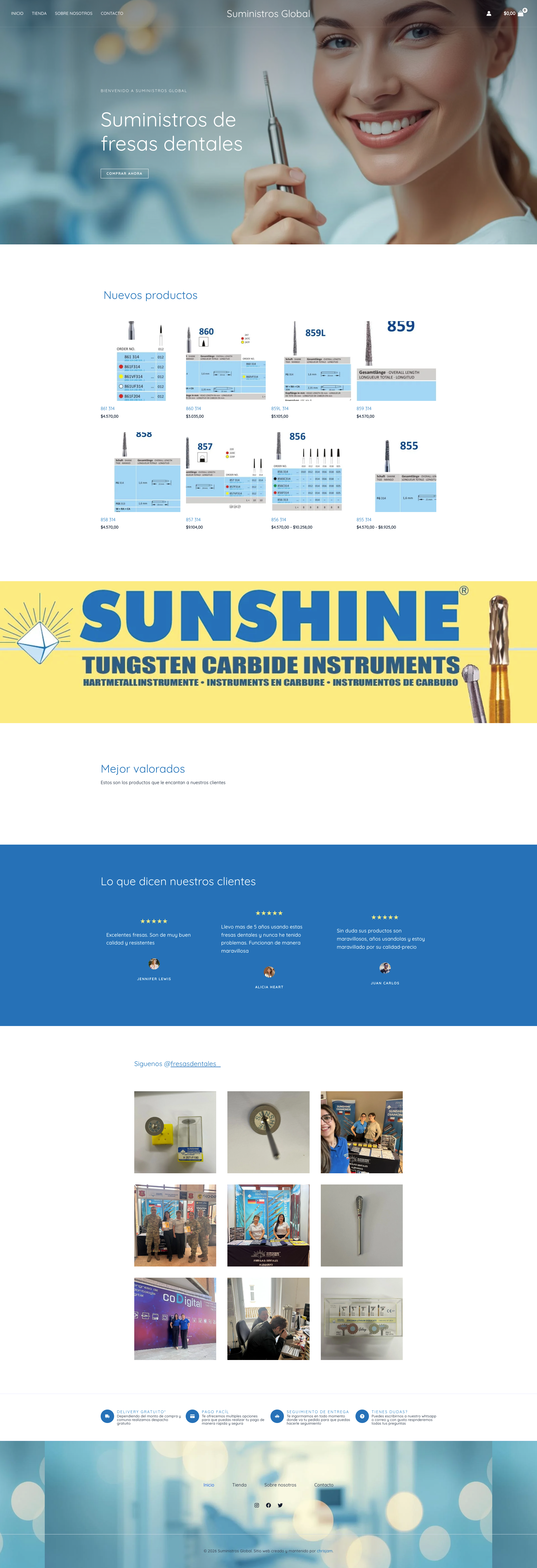 E-Commerce de fresas dentales